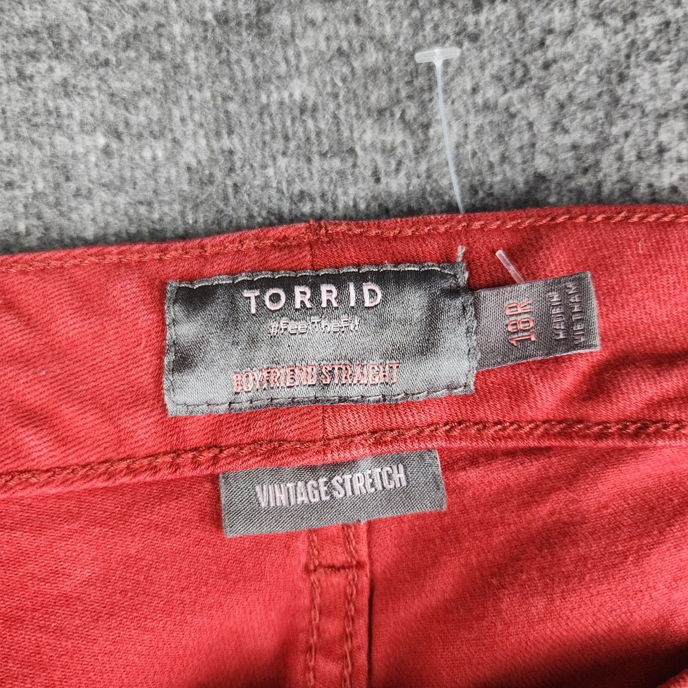Torrid Boyfriend Straight Jeans Women 18R Red Vintage Stretch‎ Denim Pants - Picture 7 of 10